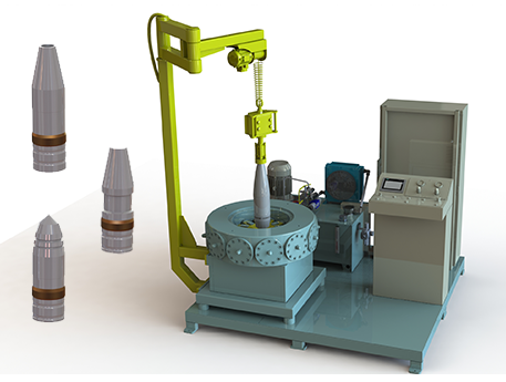 Special-purpose hydraulic press for rotating bands