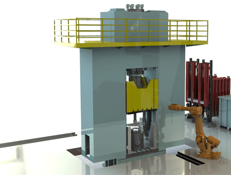 Hydraulic upsetting and piercing press